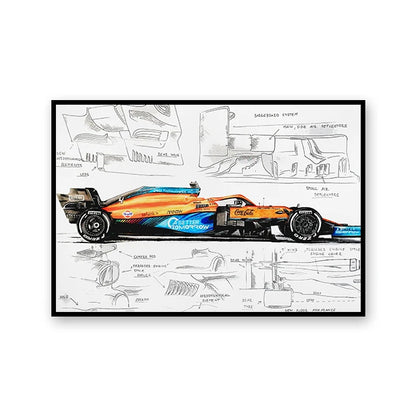 F1 Racing Canvas Wall Art Print Poster Racing Technical Drawing Exploded View Mural Home Decor Men's Gift (Copie) (Copie) (Copie) (Copie)