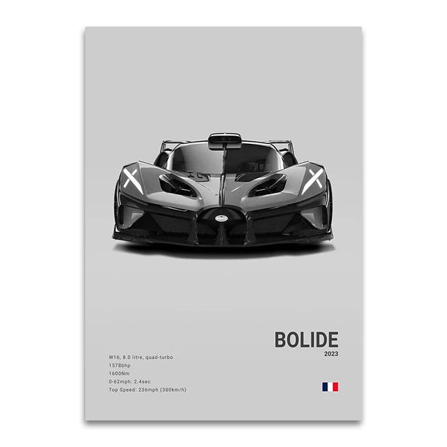 POSTER BUGATTI BOLIDE
