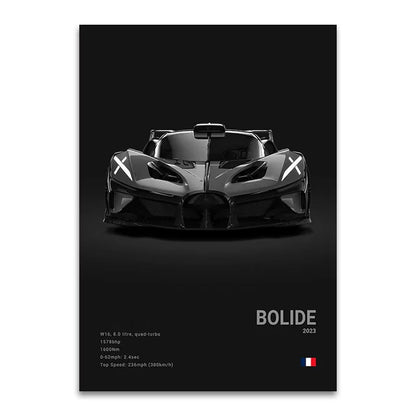 POSTER BUGATTI BOLIDE